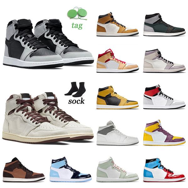

2022 high shadow jumpman 1s 1 basketball shoes brotherhood jumpman1s x a ma maniere sports sneakers light bone paris white coconut milk desi