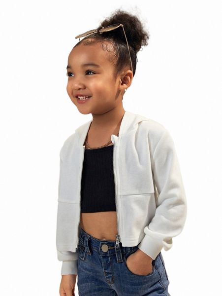 

others apparel toddler girls zip up hoodie 2022 new g2ci#, Black;white
