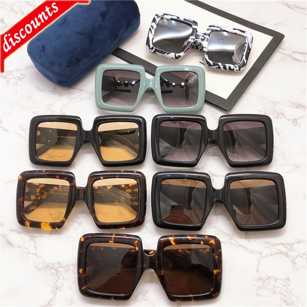

designer sunglasses 2022 g's new square large frame fashion ins net red same men and women gg0783s, White;black