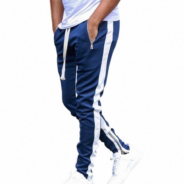 

men's pants autumn men joggers casual pants fitness sportswear tracksuit bottoms skinny sweatpants trousers male gym jogger track men&#, Black