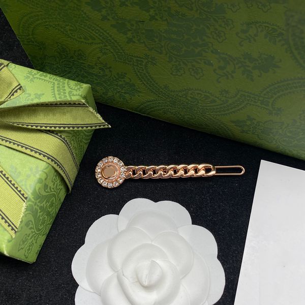 

classy pearl hair clips personality diamond shinning barrettes creative chain designer hair clip luxury hairpin, Golden;silver