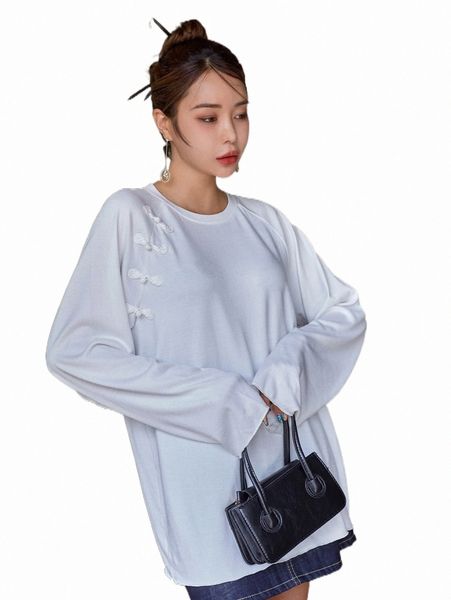 

women's t-shirt dazy frog button raglan sleeve tee s8r8#, White
