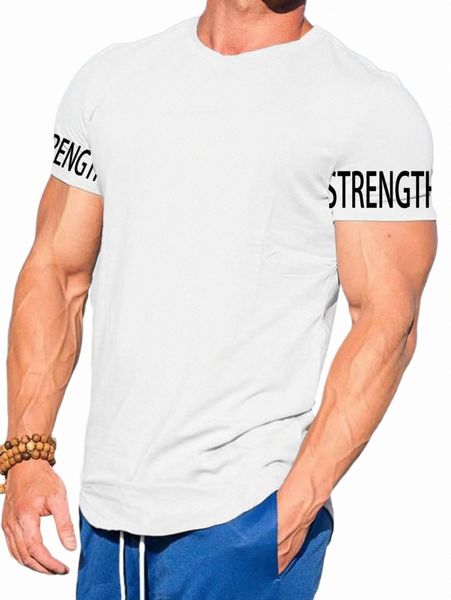 

men's t-shirts men letter graphic high low hem tee b1e2#, White;black