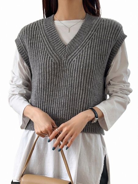 

women's sweaters dazy ribbed knit sweater vest without tee q3cp#, White;black