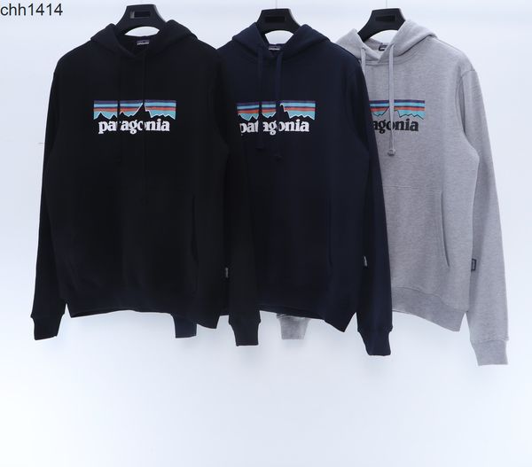 

2021 autumn and winter tide hoodies patagonss snow mountain classic comfortable hoodie men's casual couple's wear, Black