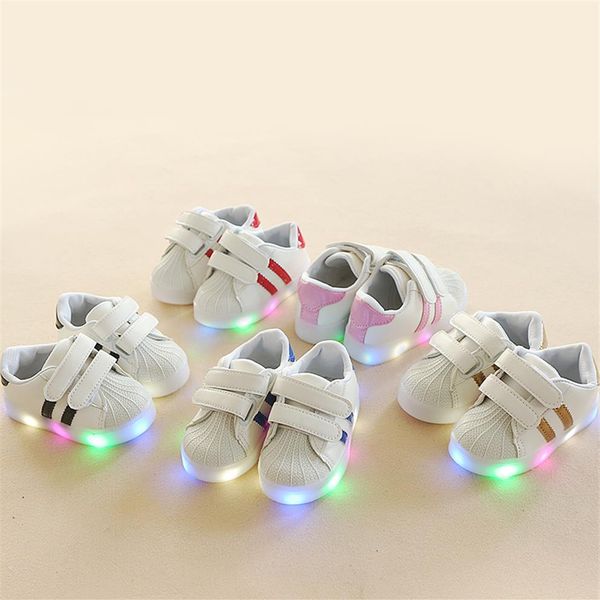 

fashion new cool girls boys shoes kids sneakers 5 stars led children casual shoes footwear266i, Black;red