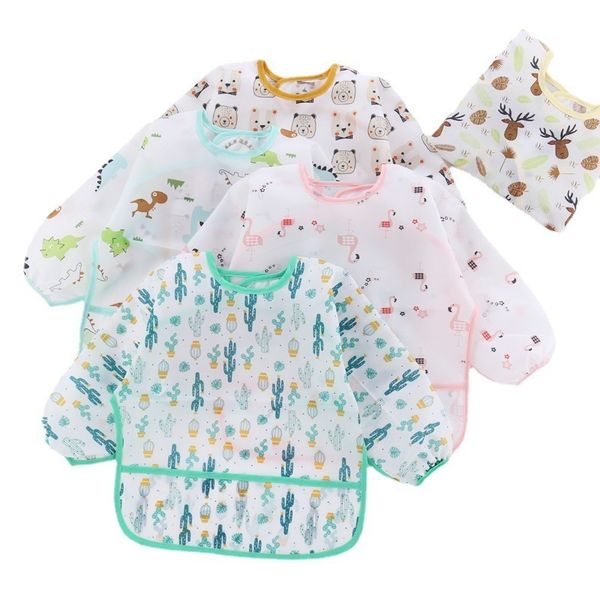 

bibs burp cloths 0 6 years cute children baby kids toddler waterproof long sleeve art smock feeding bib apron for gifts 220906