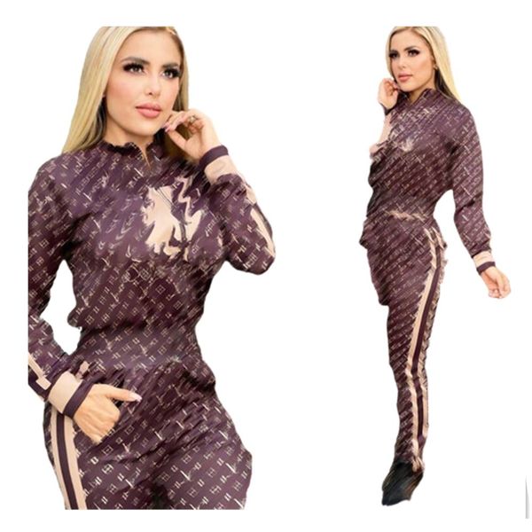 

j2609 fashion 2022 new letter print tracksuits for women long sleeve cardigan zipper and casual pants brand loose 2 piece sets, Gray