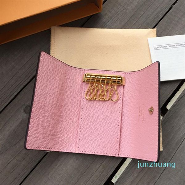 

designer- fashion women men classic 6 key holder cover keychain men dust bag key ring 7 colors purses card holder wallet283f, Red;blue