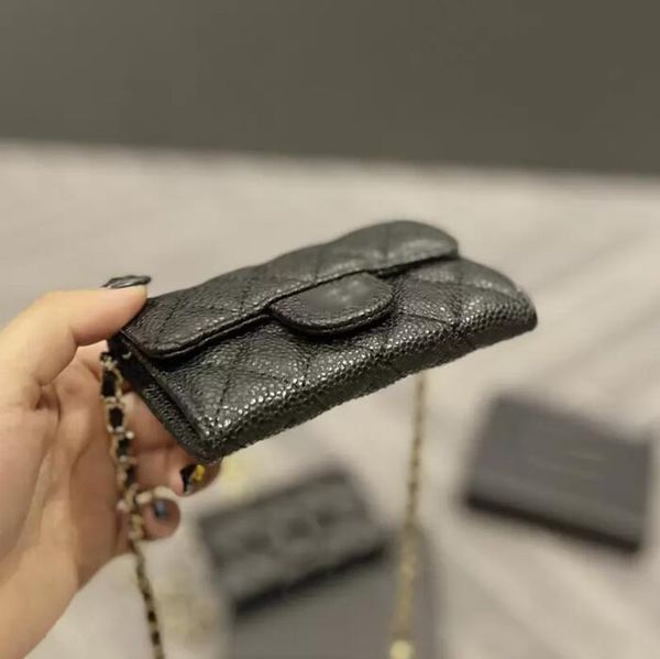 

womens purse flap designer bags black caviar/lambskin chain wallet passport holders card holder coins wallets designers woman c, Red;black