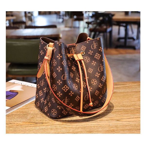 

ladies shoulder bags neonoe drawstring bucket bag fashion letter pattern handbags designer backpack #40515
