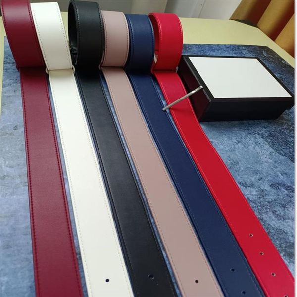 

designer men's belts luxury women fashion luxur belt brand for men smooth buckle wide 3 8cm with box2365, Black;brown