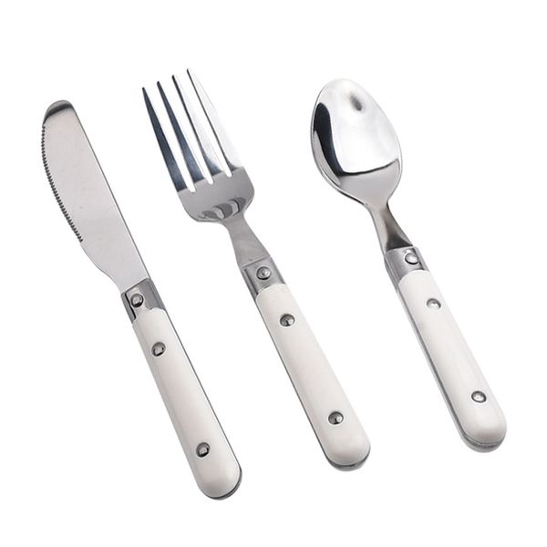 

cups dishes utensils portable blockware set for children cartoons western cutlery knife fork spoon 3pcs set 304 stainless steel dinner table