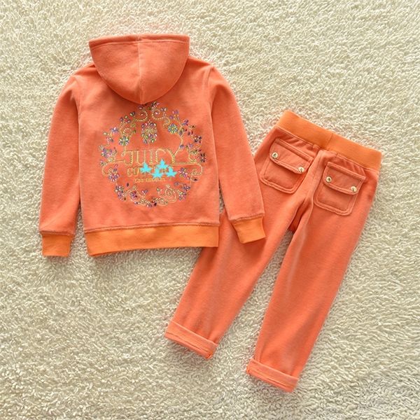

womens two piece pants juicy springfall velvet fabric tracksuit girls clothing velvet cloth children suit velor sweatshirts pants track set, White