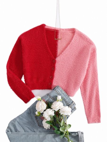 

women's sweaters two tone fuzzy cardigan 2022 new f8t1#, White;black