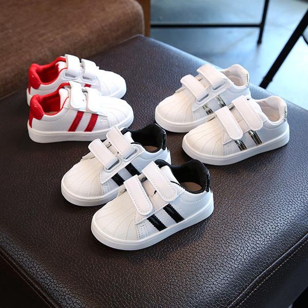 

fashion cool breathable kids shoes new children sneakers s hook&loop baby girls shoes boys infant tennis284z, Black;red