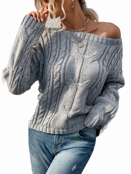 

women's sweaters drop shoulder cable knit sweater x70d#, White;black