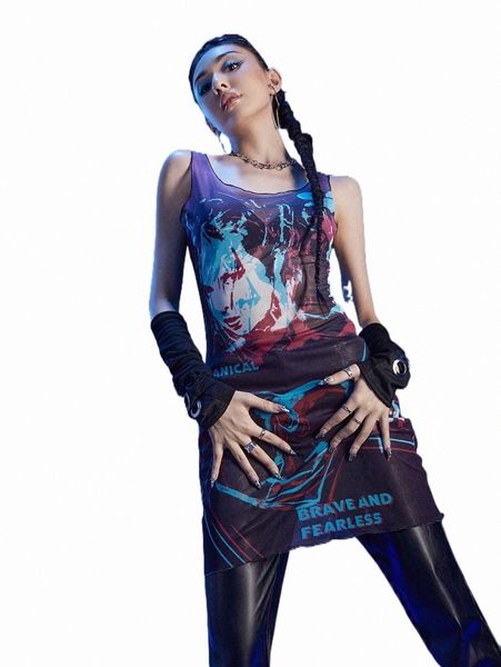 

casual dresses romwe cyber luvr figure letter graphic tank dress l7d0#, Black;gray