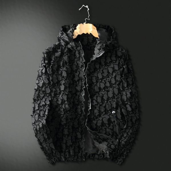 

designer men's jacket black letter print windproof waterproof casual jacket m-3xl, Black;brown