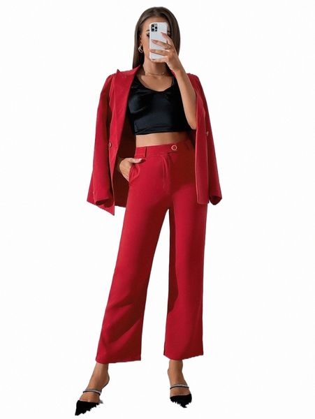 

women's suits & blazers high waist slant pocket tailored pants n2hr#, White;black