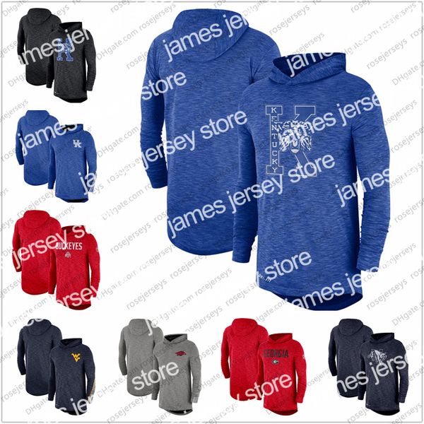 

outdoor jackets hoodies men's ncaa kentucky wildcats 2019 sideline long sleeve hooded performance black royal blue size s-3xl, Blue;black