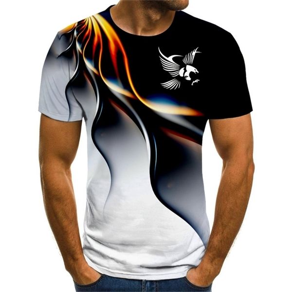 

men's t shirts eagle 3d print men's t-shirt breathable street harajuku streetwear short sleeve men women hip hop casual oversized, White;black