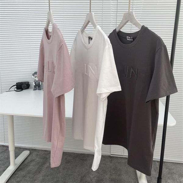 

spring summer designers classic t shirt logo printed short sleeves embroidery new short sleeved men women's white letters loo276f