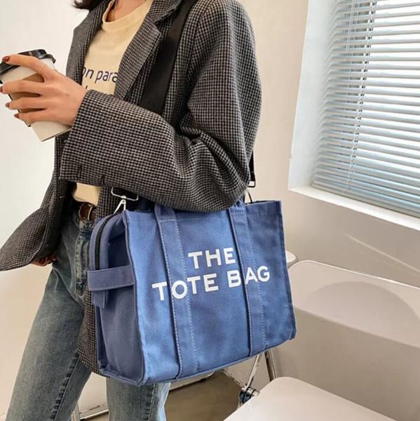

women classic large capacity tote bag cloth shopper for letter printing crossbody handbag fashion canvas shoulder bags