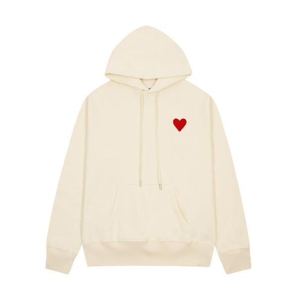 

women's hoodies amis pink fashion sweatshirt a heart embroidery paris teen luxury street brand winter clothes hoody fleece girl, Black