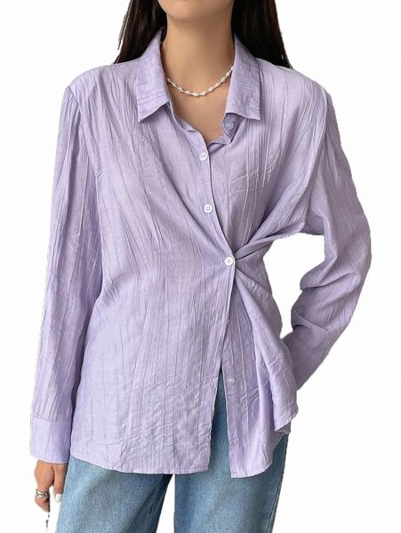 

women's blouses & shirts dazy solid button front shirt q3sf#, White