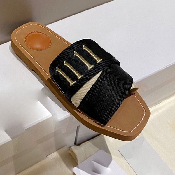 

original women woody slippers mules flat chole sandals slides designer canvas white black sail womens fashion outdoor beach slipper shoes si