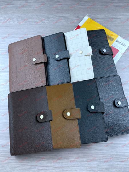 

fashion luxury designer wallet notebook printed checkered cover working business ladies work conference notebooks compact, Red;black