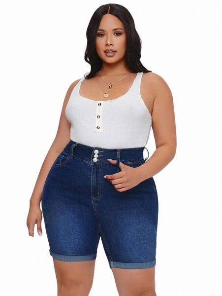 

women's shorts plus high waist roll up hem denim shorts k8mh#, White;black