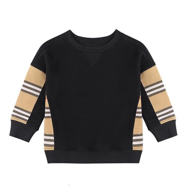 

children's clothing kids t-shirts boys lattice stripe long sleeve girls autumn winter cotton sweatshirt children brand t244u, Black