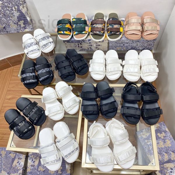 

slippers designer d-wander slide sandals designer sneaker sandal eva sole obique print mizza italy leather relaxed comfortable sliders 6qp5, Black