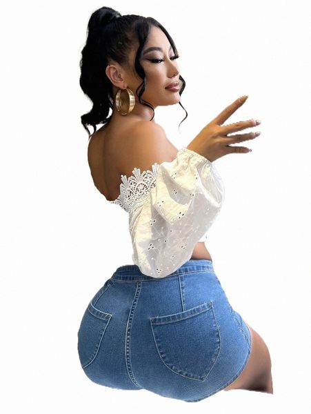 

women's shorts pocket patched skinny denim shorts s6yd#, White;black