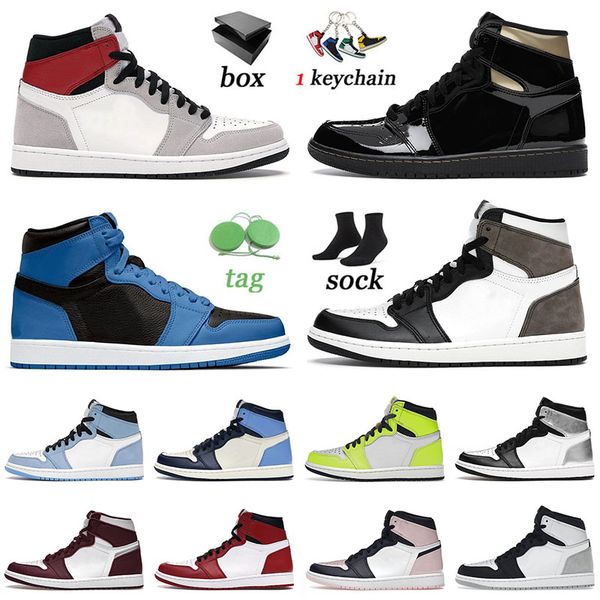 

with box 2022 men basketball shoes 1 1s jumpman dark mocha black gold bordeaux mid university blue visionaire carbon fiber sneakers trainers