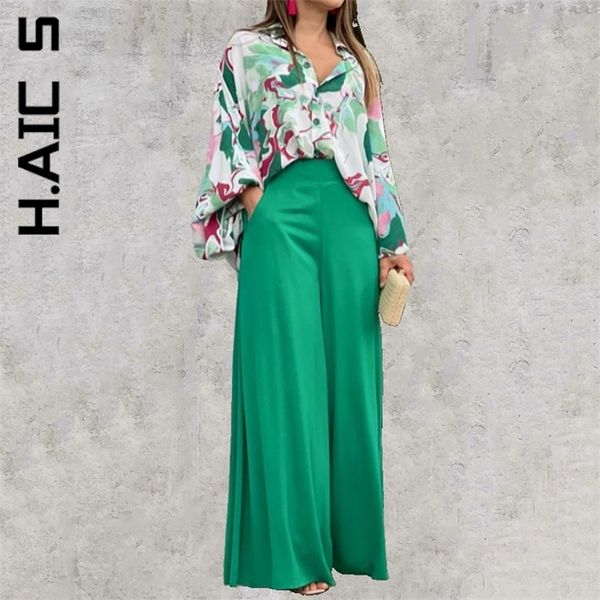 

womens two piece pants haic s women set lady womens outfits party long pants sets loose puff sleeve two piece sets high waist long suit fema, White