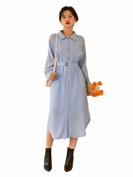 

casual dresses dazy solid raglan sleeve belted shirt dress l5of#, Black;gray