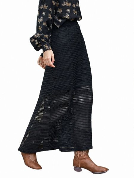 

skirts dazy solid crochet longline skirt 2022 new n7p7#, Black