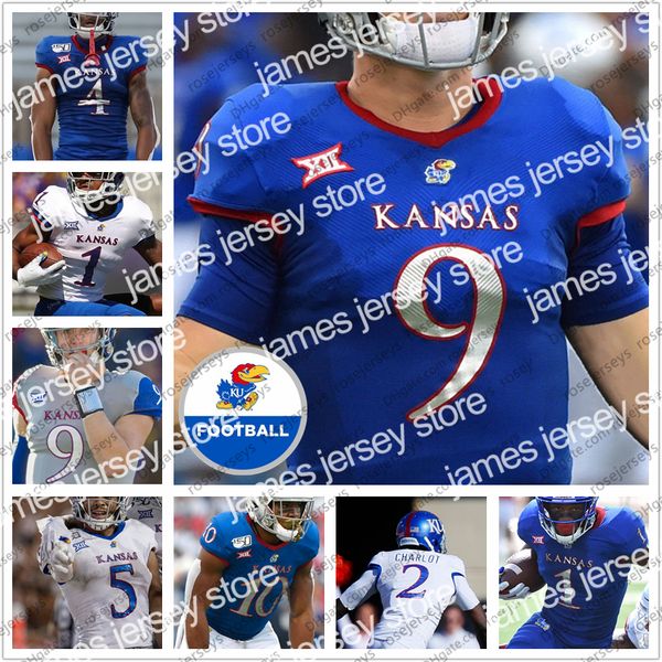 

american college football wear kansas jayhawks 2020 football #2 daylon charlot 10 khalil herbert 3 talib 9 cromwell 21 hadl 32 mcclinton men, Black