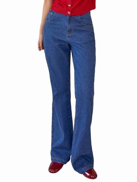 

women's jeans dazy zipper fly slant pocket flare leg jeans v3yv#, Blue