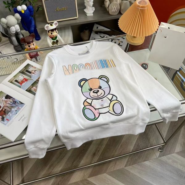 

designer version hoodie pure hand gu 2022 autumn and winter new colorful bear logo men's and women's same round neck sweater, Blue;black
