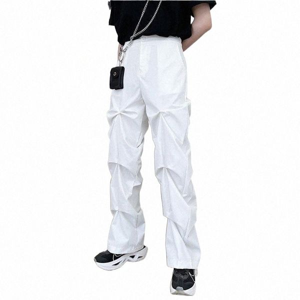 

men's pants men's pants zcsmll black white design niche pleated leg casual streetwear work loose straight trousers 2021 9y6991 v3g