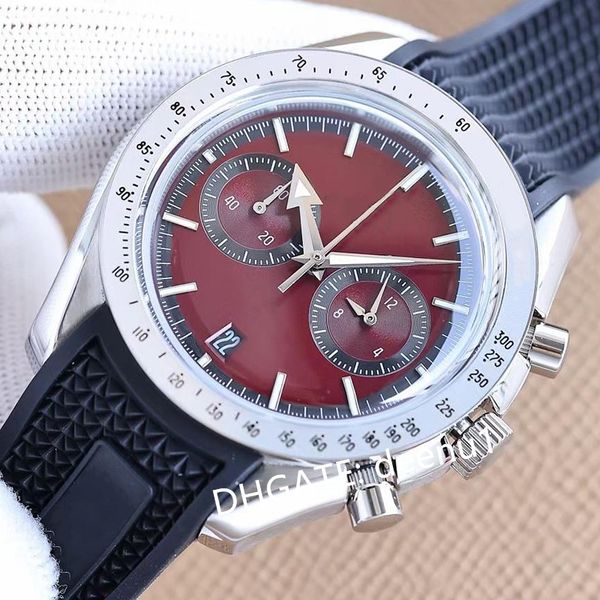 

Men's Designer Quartz Watch 43.5MM Rubber Strap Design U1 Swimming Water Resistant Sapphire WatchES montre de luxe, Red