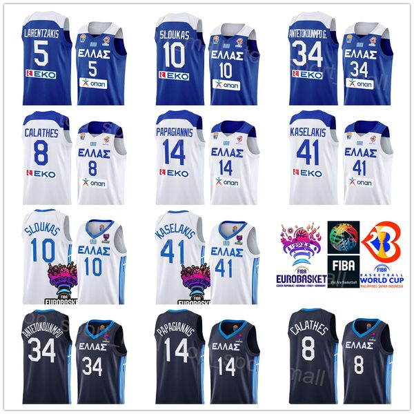

college basketball wears printed eurobasket greece basketball jersey national team giannis antetokounmpo 35 thanasis 36 kostas 2 tyler dorse, Black