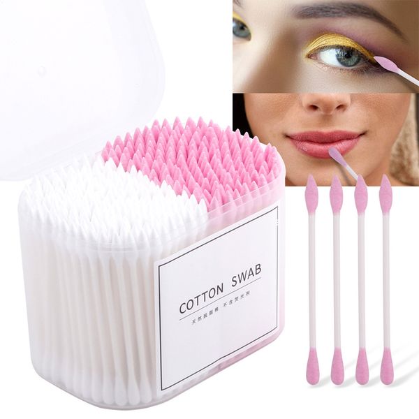 

cotton swabs 100 200 300 sztuk jednorazowe waciki makeup sticks spiral wymaz prt podwjna gowica wacik szminka bawena odygi czyszczenia narzd