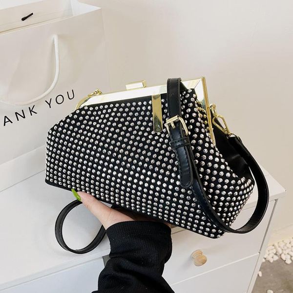 

textured women's bag fashion bright diamond shoulder messenger bag all-match