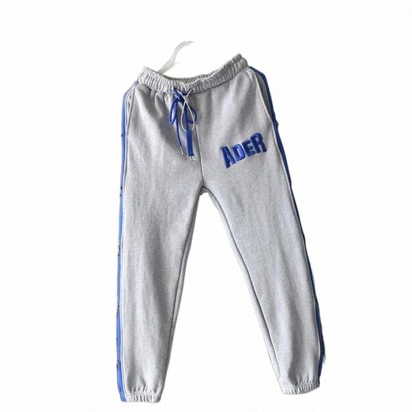 

men's pants men's pants snowman embroidery strip ader error men cotton loose adererror quality oversize sweatpants f9kq#, Black