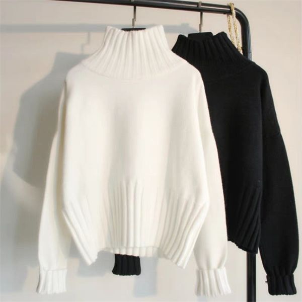 

women's sweaters 2022 autumn winter jumper turtleneck pullover sweater for women cop01 220906, White;black